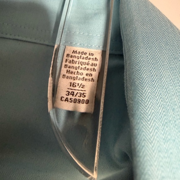 Calvin Klein Slim Fit Non-Iron Performance Dress Shirt Blue 16.5 34/35 - Picture 6 of 13